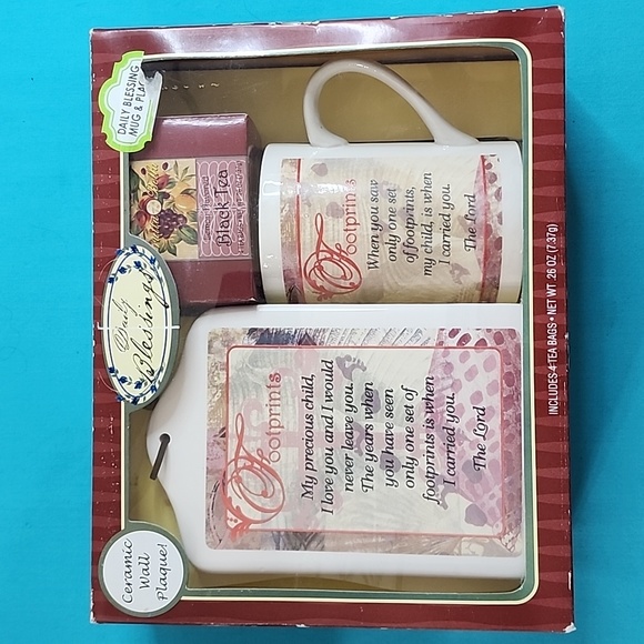 BNIB Ceramic Tea Mug wth Wall Plaque - Picture 1 of 5